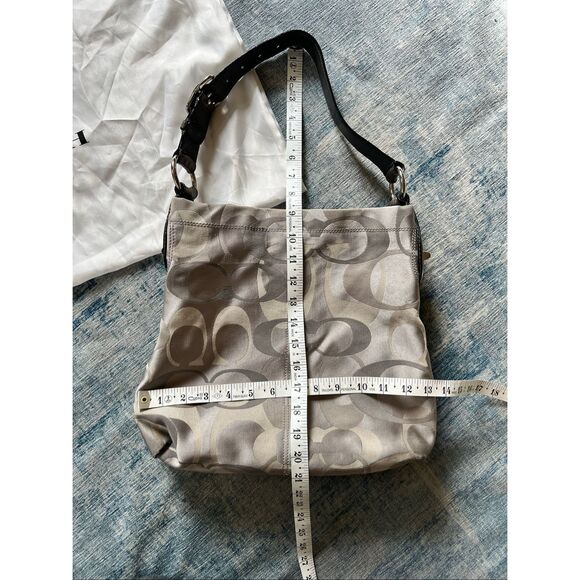 Coach Silver Gray Penelope Optic Jacquard C Monogram Hobo Shoulder Bag F17476 - Picture 12 of 12
